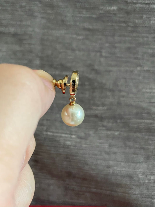 Valentino Oval V logo pearl earrings