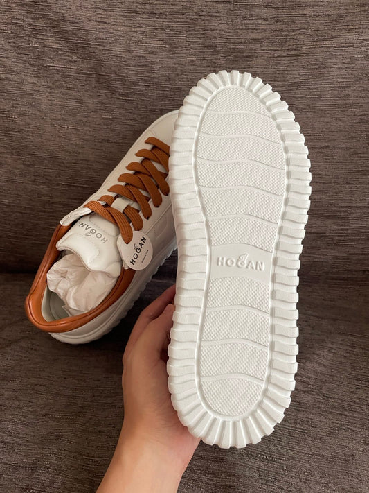 Hogan H-Stripes Sneakers (Tan end)