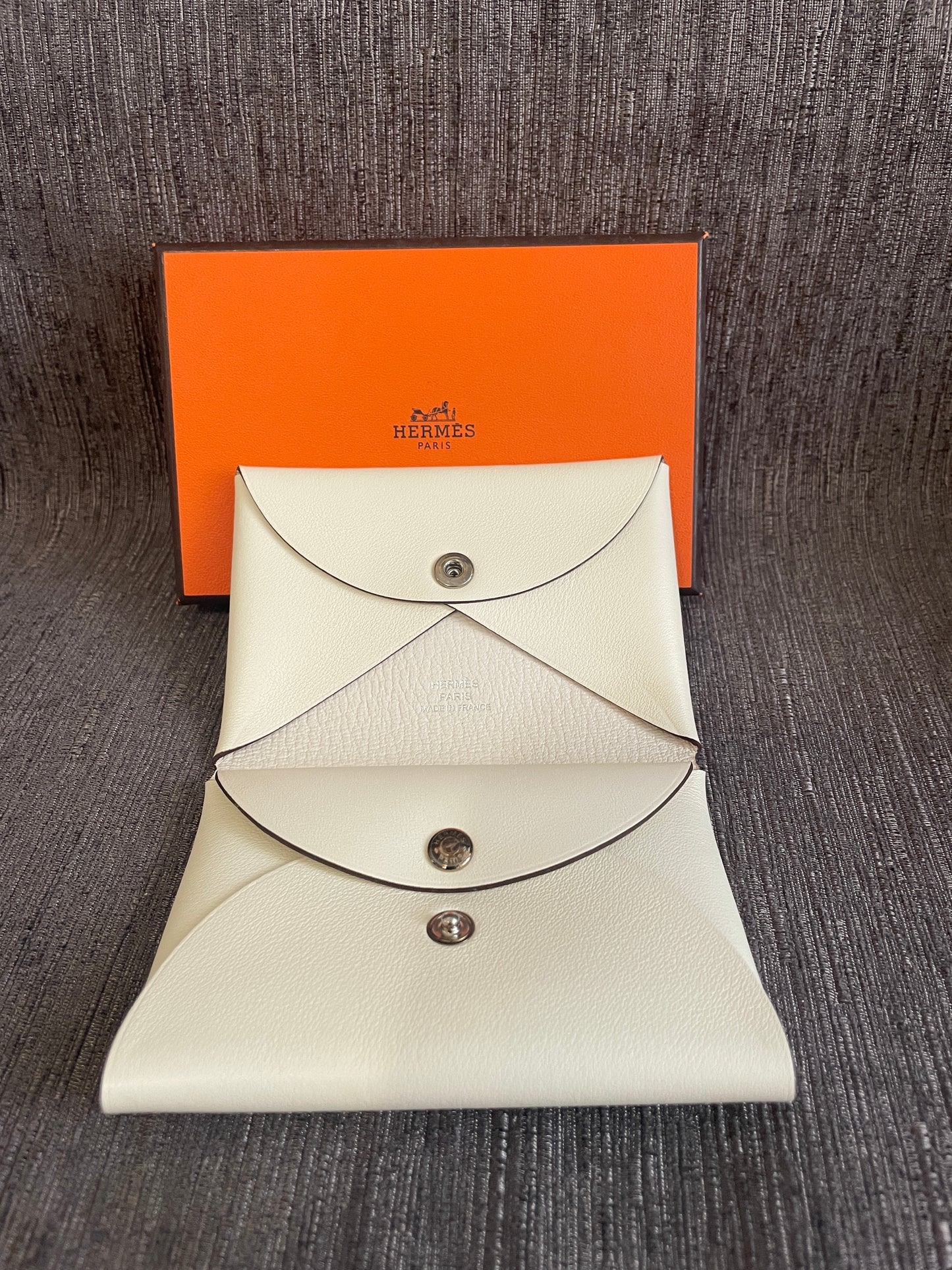 Hermès Calvi duo Cardcase (Nata x Bleu)