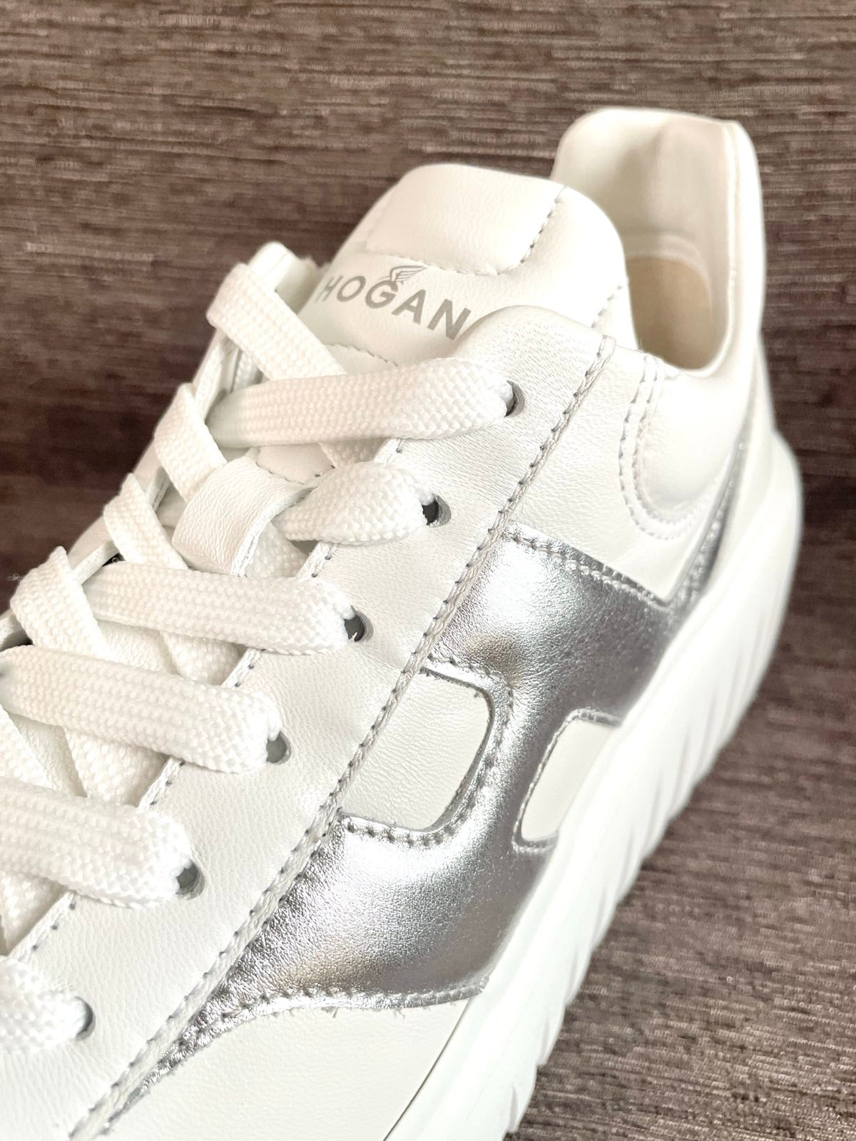 Hogan H-stripes Sneakers (Silver H)