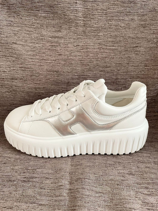 Hogan H-stripes Sneakers (Silver H)