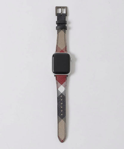 Black label leather watch strap
